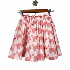 Pink Chicken Skirt Girls 12Y Pink White Poodle Party Gianna Dog Cotton Large 12
